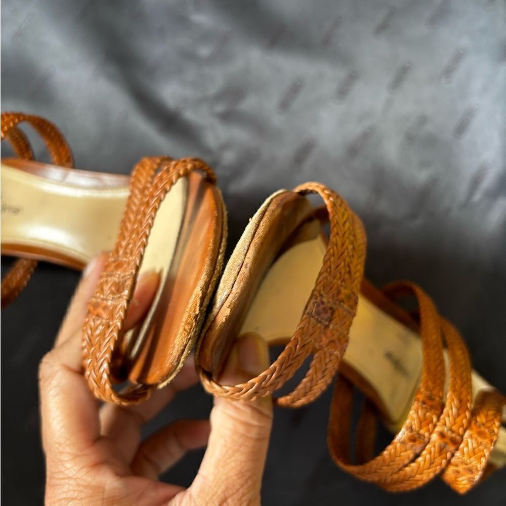 Alexandre Birman tweed cage shoes cross criss heels rope Sandals runway open toe - Picture 7 of 8